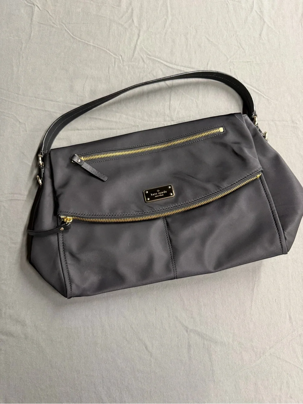 Kate Spade New York Womens Jan Nylon Handbag Black Size 13x11x4